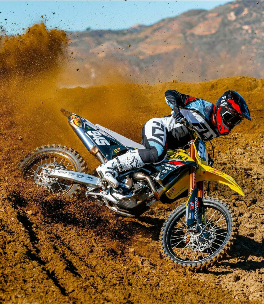 Former national French 250-class phenom, Anthony Bourdon (945) looks to transfer his global experience to SMX success for BARX in 2024. Photo courtesy Suzuki Motor USA, LLC.
