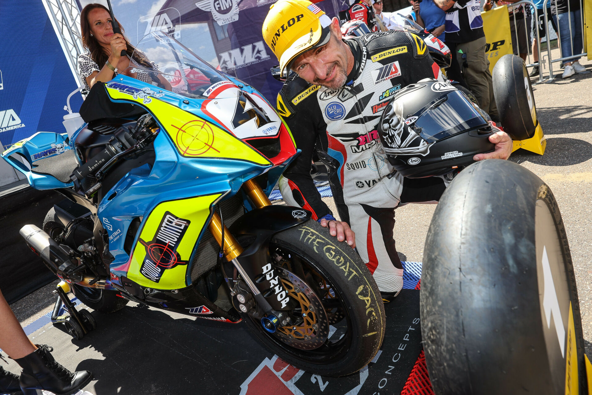 Dunlop Sportmax Slicks, as used by Josh Hayes, the all-time AMA/MotoAmerica career race win leader. Photo by Brian J. Nelson.