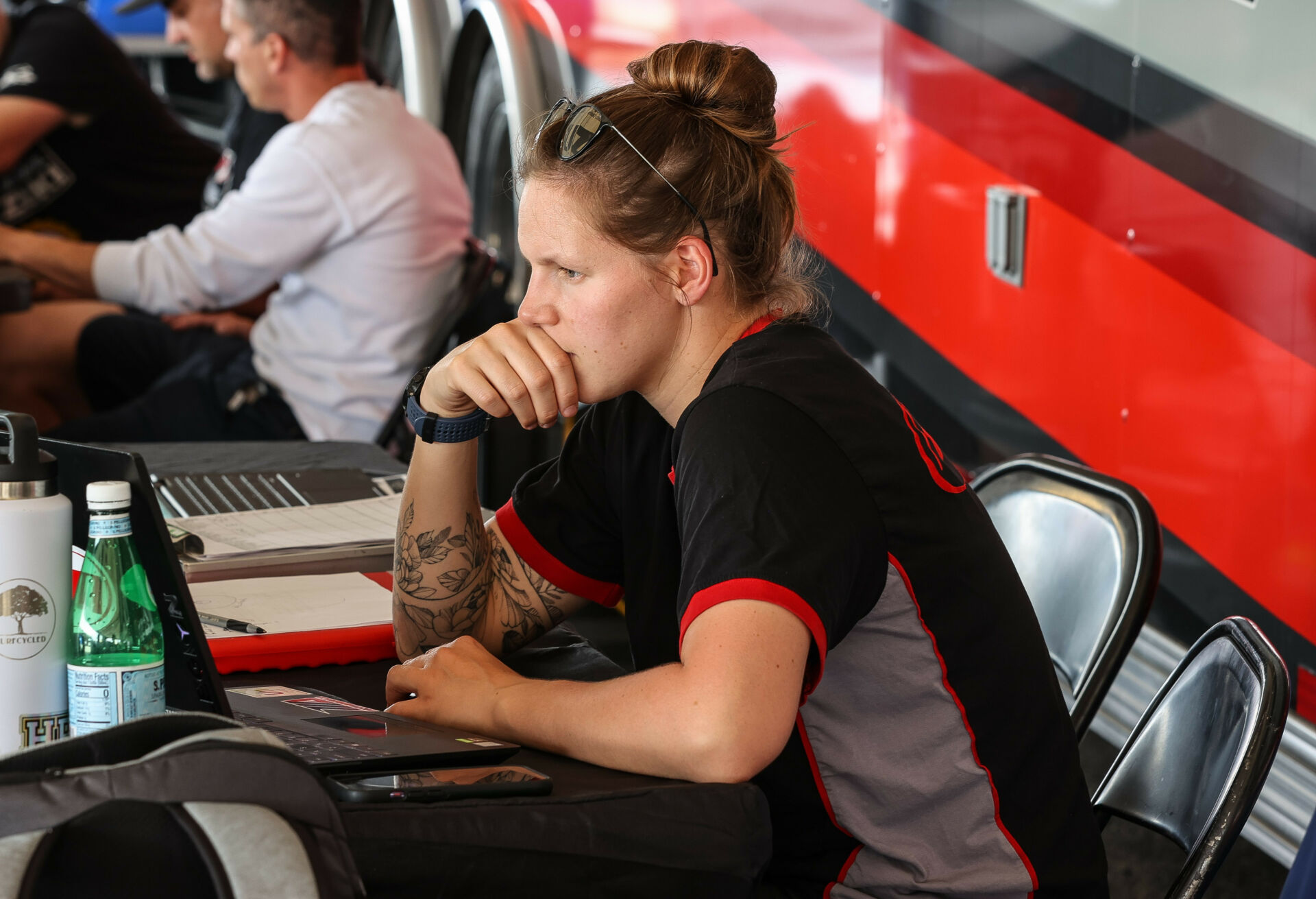 Chloé Lerin, as seen in the MotoAmerica paddock in 2023. Photo by Brian J. Nelson.