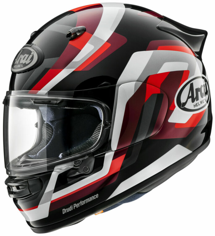 CONTOUR-X_SNAKE_RED_P An Arai Contour-X helmet in Snake Red. Photo courtesy Arai.