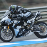 Sam Lowes at speed on his new Marc VDS Racing Team Ducati Panigale V4 R World Superbike at Jerez. Photo courtesy Marc VDS Racing Team.