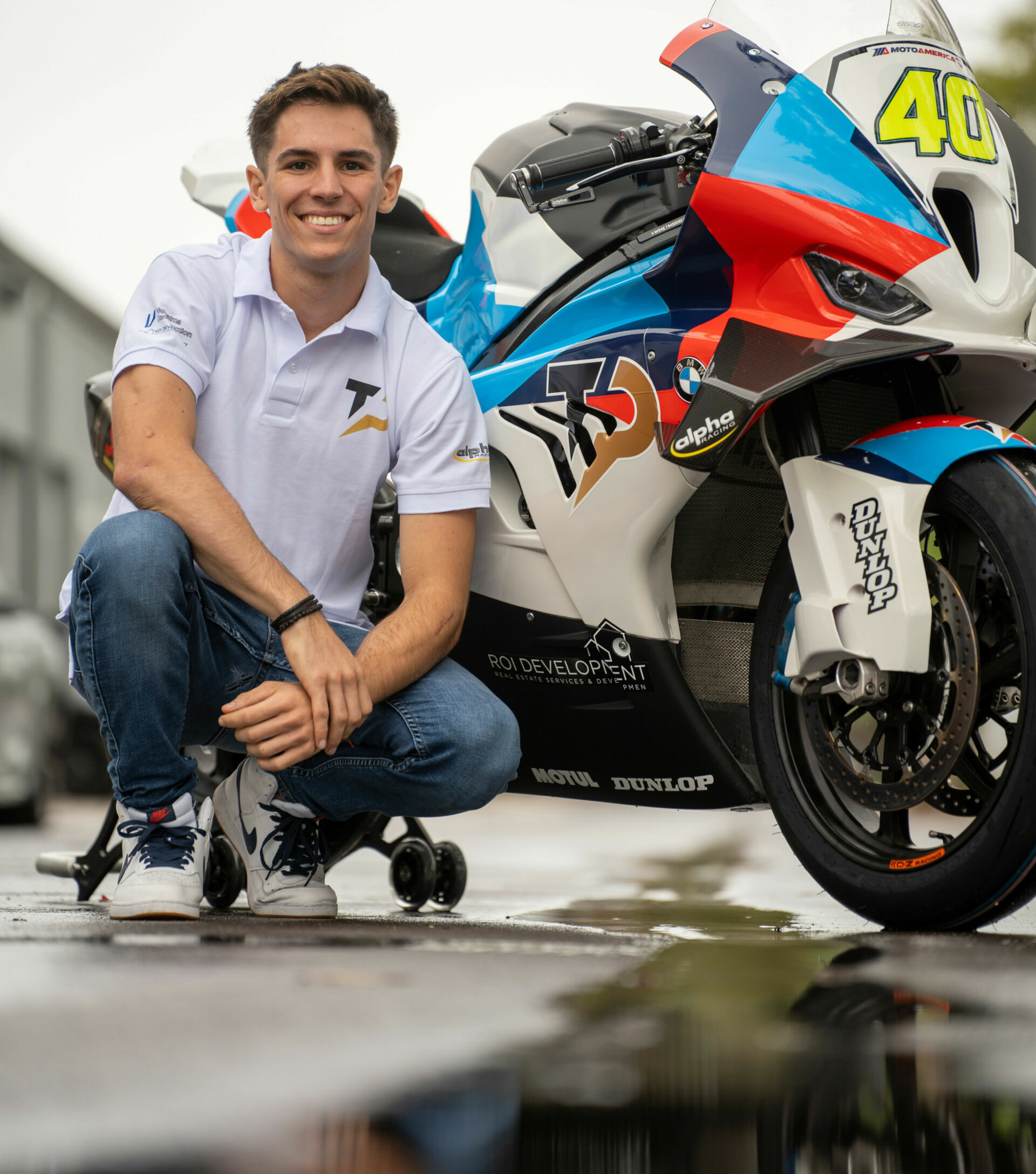Sean Dylan Kelly and his new TopPro Racing BMW M 1000 RR. Photo courtesy TopPro Racing.