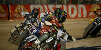 2023 American Flat Track (AFT) Mission SuperTwins Champion Jared Mees. Photo by Scott Hunter, courtesy AFT.