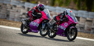 American Mikey Lou Sanchez (55) held off Joel Pons Llubes (16) to win Finetwork MIR Racing Cup Promo3 Race Two in Cartagena, Spain. Photo courtesy Sanchez Racing.