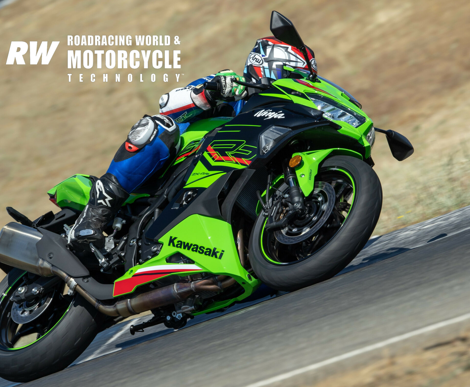 Racing Editor Chris Ulrich has screaming fun riding the all-new 399cc, 4-cylinder, 15,000-rpm 2023 Kawasaki Ninja ZX-4RR at Thunderhill Raceway Park, as seen on the cover of the August 2023 issue of Roadracing World & Motorcycle Technology magazine. Photo by Kevin Wing.