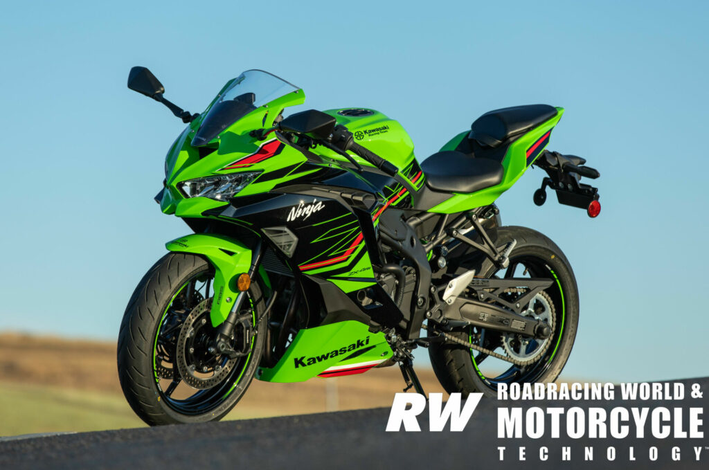 The Kawasaki looks the part of the serious sportbike, but without 200 horsepower. Photo by Kevin Wing.