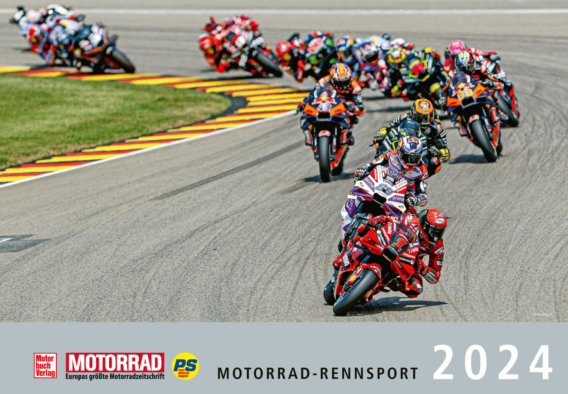 The cover of the 2024 MotoGP calendar. Photo courtesy Concepts International.