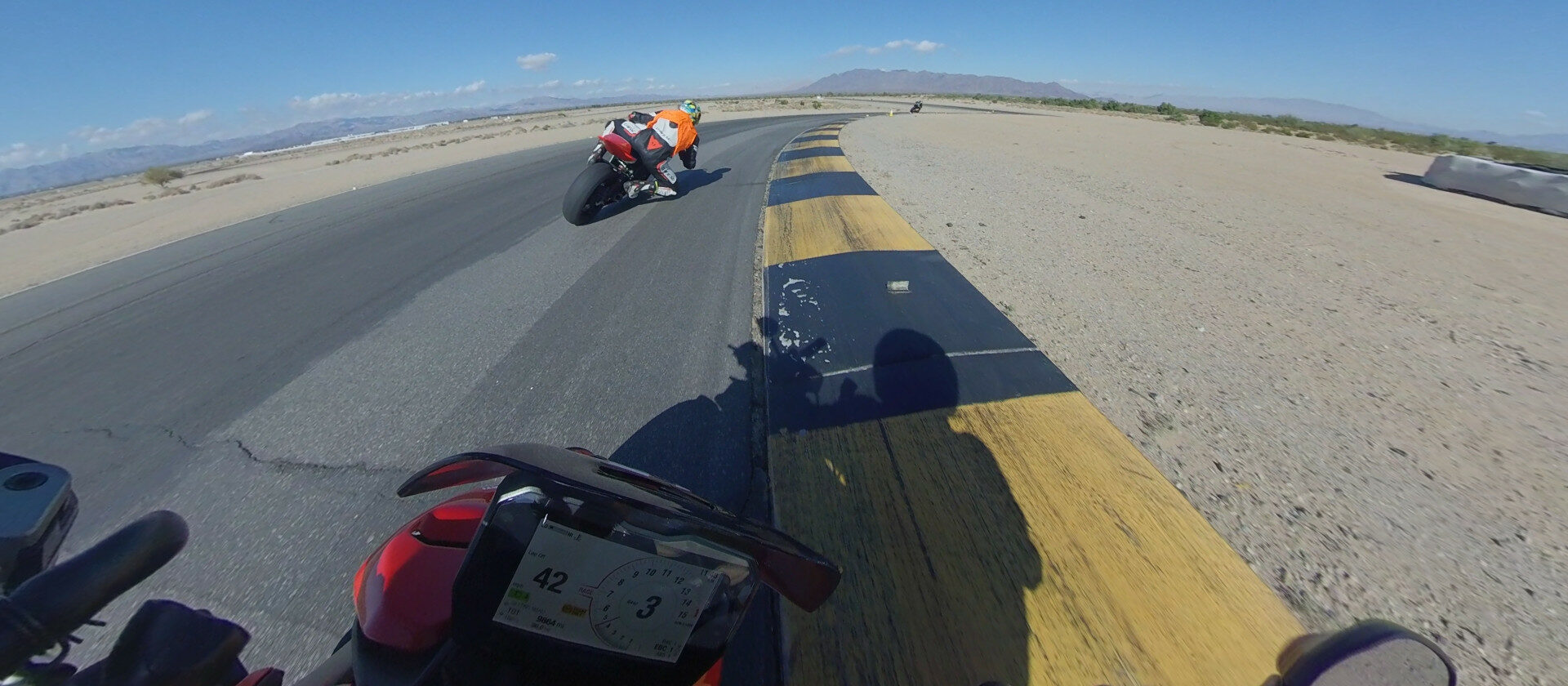 An on-board shot from a recent CVMA New Racer School at Chuckwalla Valley Raceway led by Stuart 