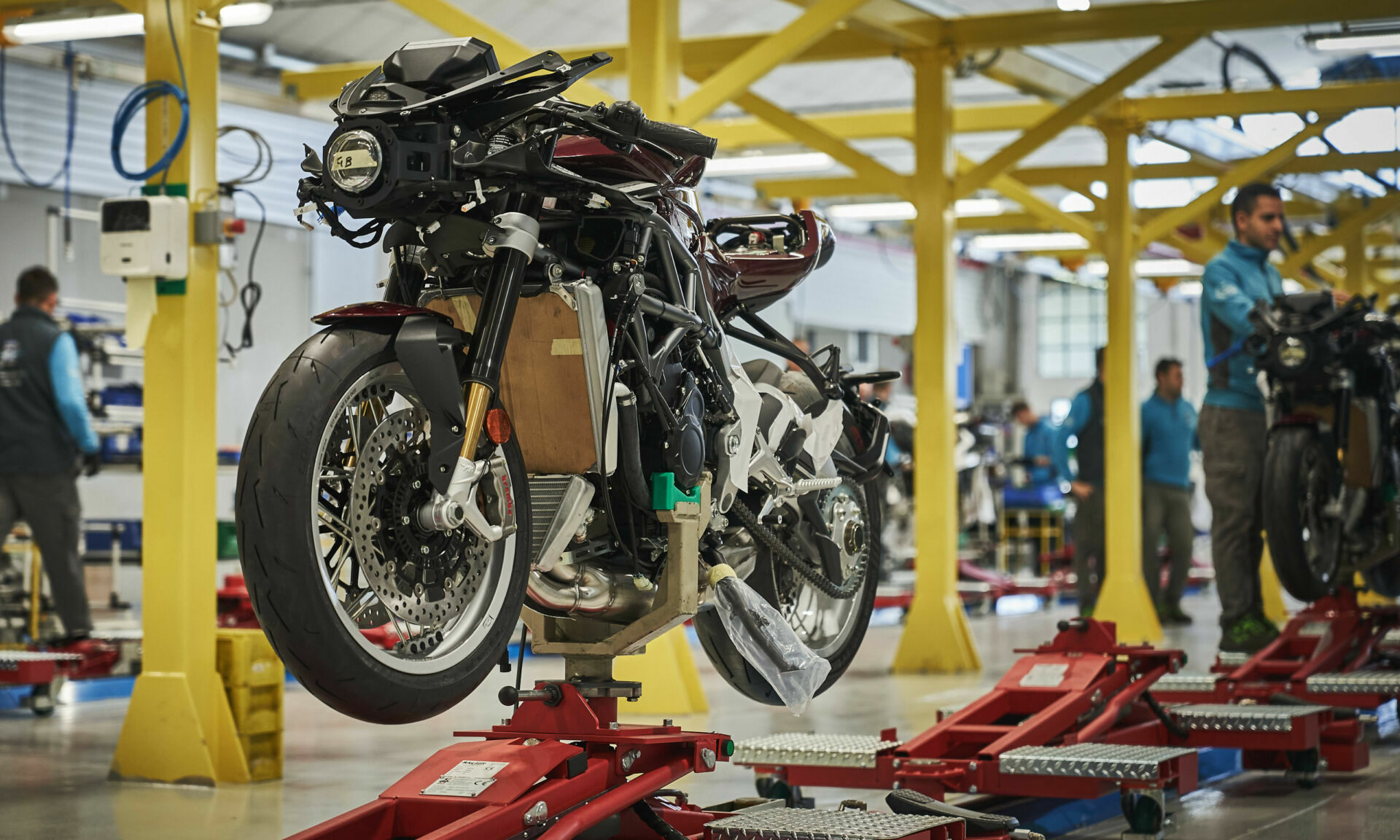 An MV Agusta on the new production line in Schiranna, Italy. Photo courtesy MV Agusta.