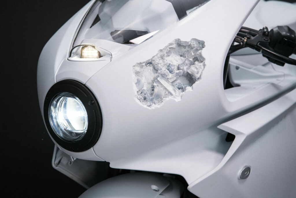 A close up of the artwork on the front of an MV Agusta Superveloce Arsham. Photo courtesy MV Agusta.