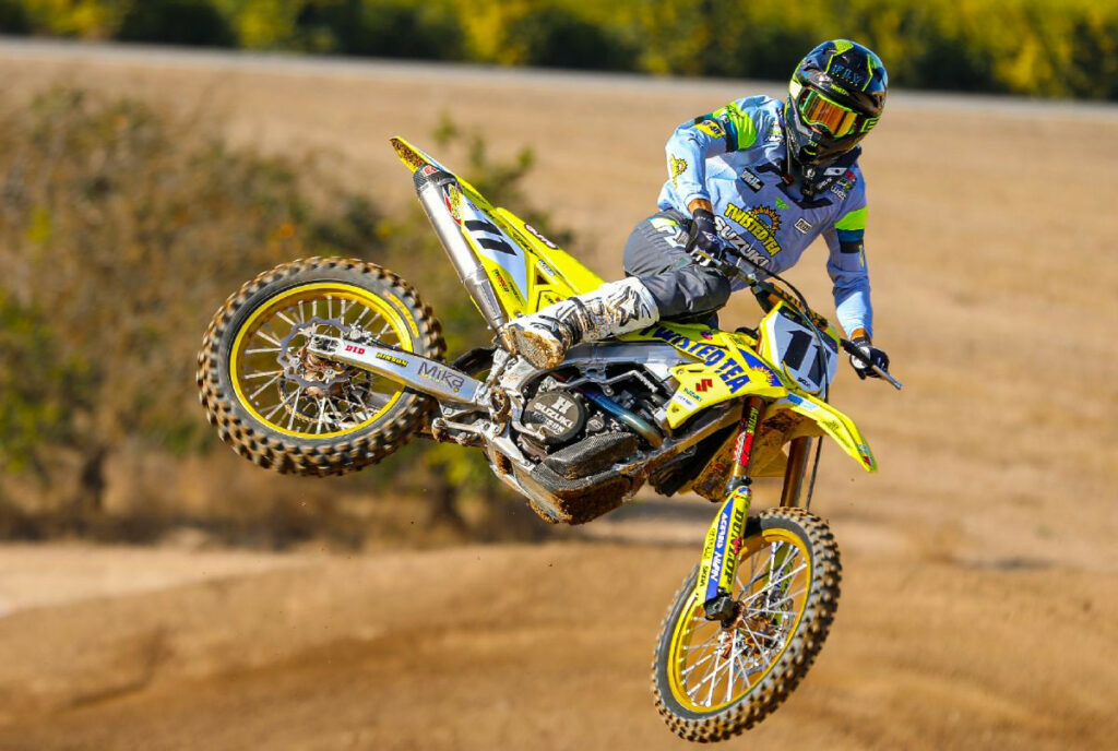 With off-season training continuing, Kyle Chisholm (11) brings his setup expertise to the 2024 Supermotocross World Championship. Photo courtesy Suzuki Motor USA, LLC.