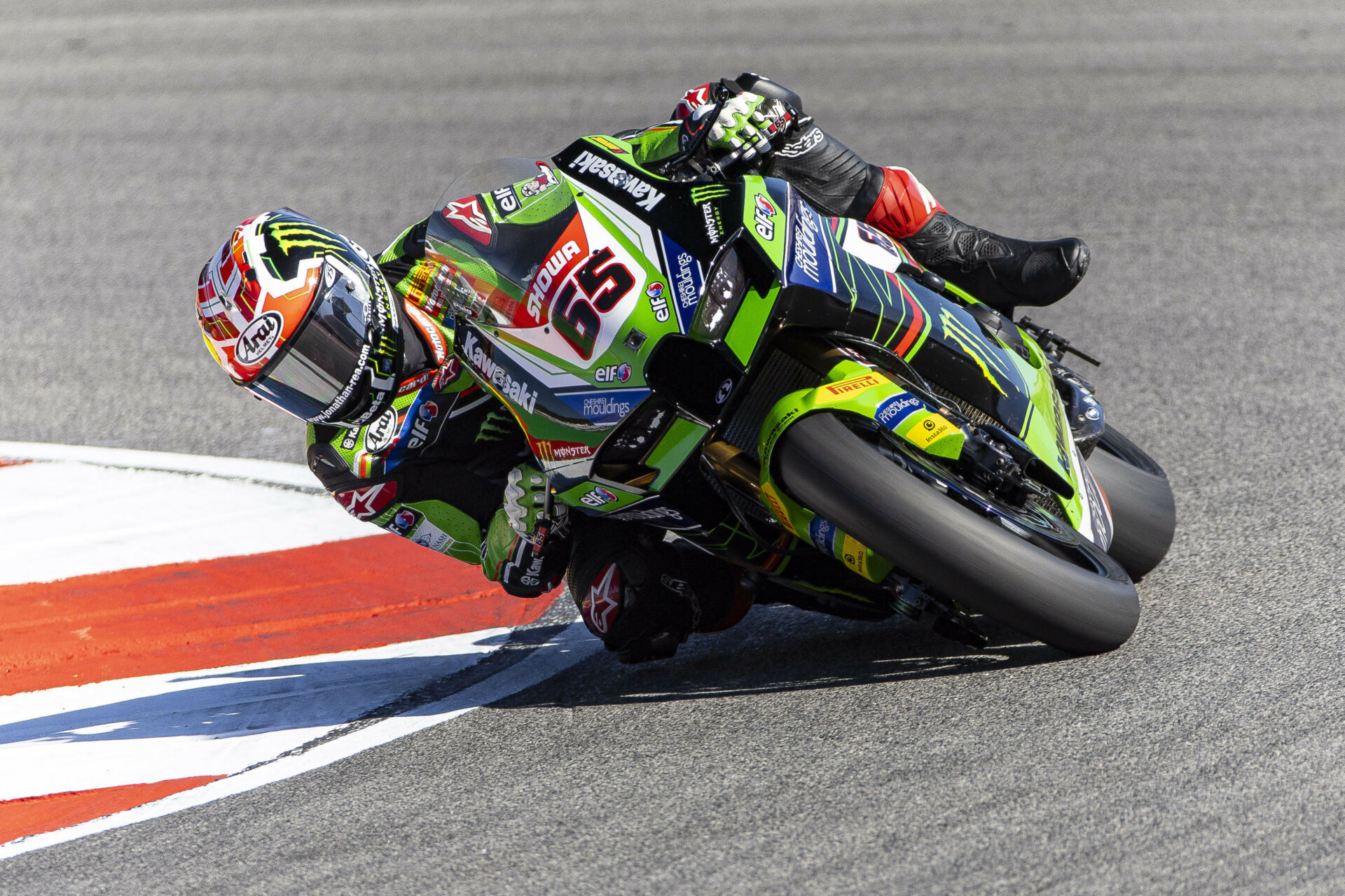 Jonathan Rea (65) at Algarve International Circuit, in Portimao, Portugal. Photo courtesy Kawasaki.