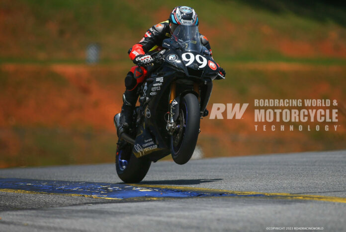 Cody Wyman on the N2 WERA National Endurance Championship-winning Army of Darkness Yamaha YZF-R1. After 4,000+ miles the team took it apart. Raul Jerez/Highside Photo.