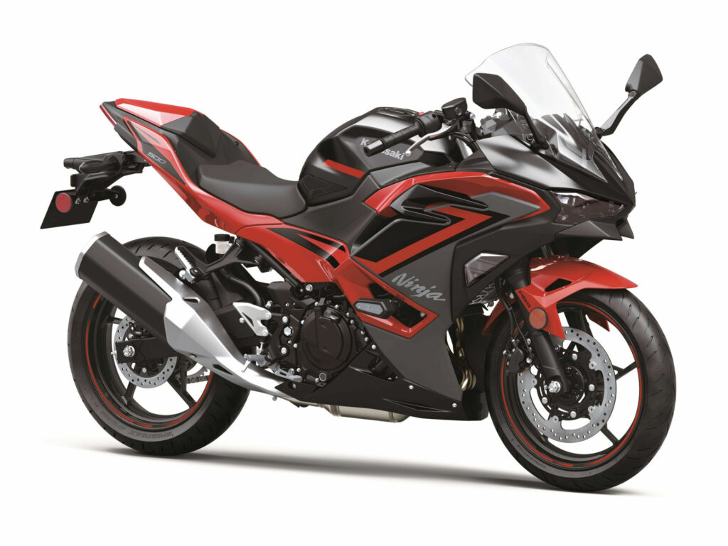 The "Passion Red" version of a 2024 Kawasaki Ninja 500 SE. Photo courtesy Kawasaki Motors Corp., U.S.A.