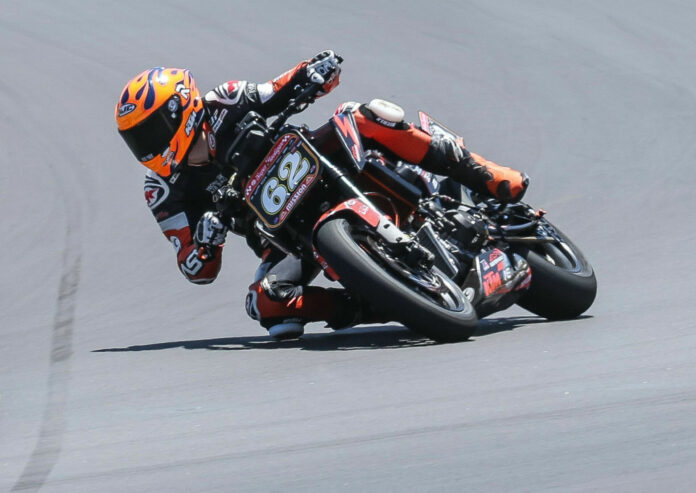 Andy DiBrino (62) in action during the 2023 MotoAmerica Super Hooligan season. Photo by Brian J. Nelson.