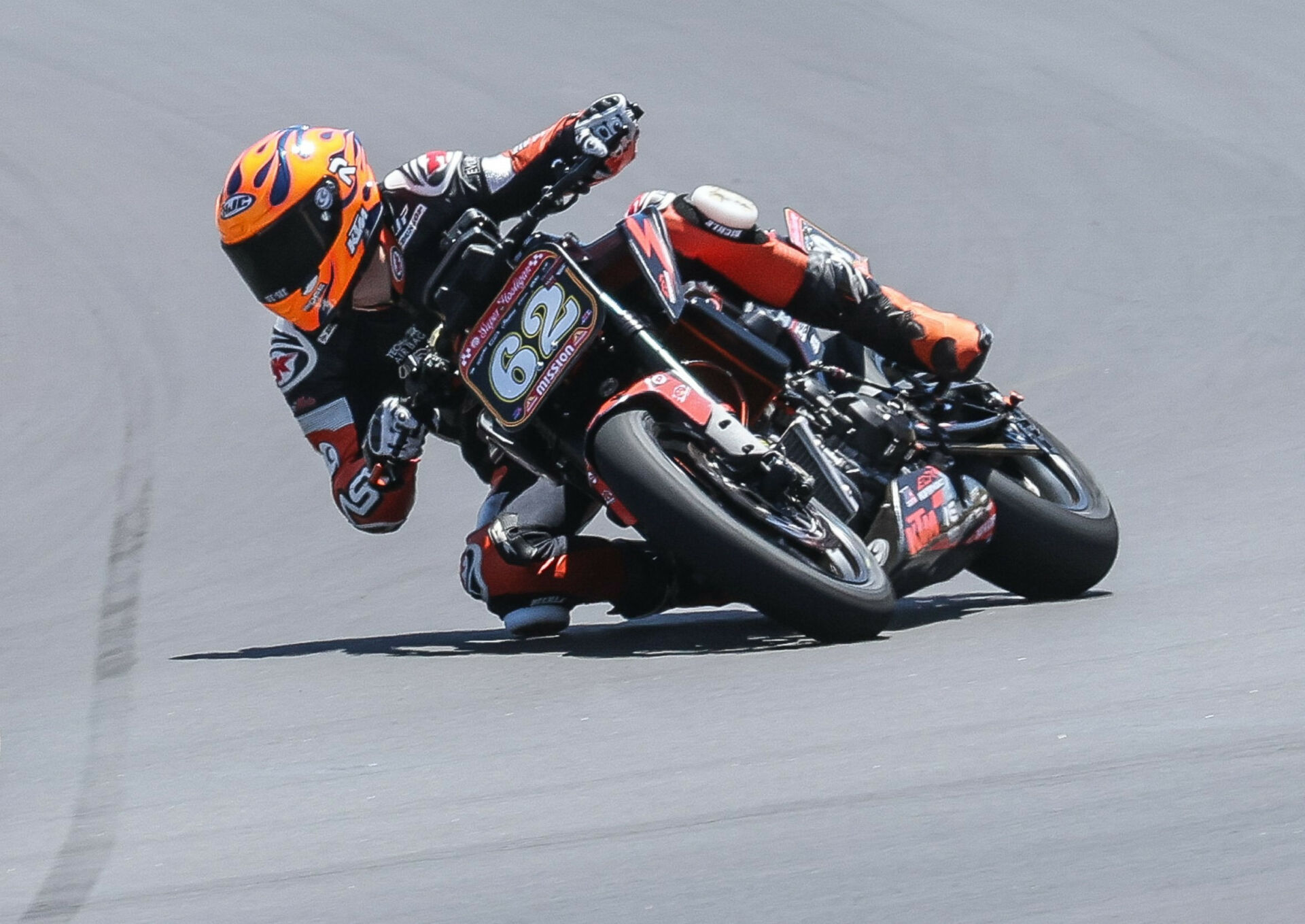 Andy DiBrino (62) in action during the 2023 MotoAmerica Super Hooligan season. Photo by Brian J. Nelson.