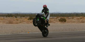 Brenden Ketelsen (144) celebrates one of his CVMA race wins at Chuckwalla Valley Raceway. Photo by Caliphotograhy.com, courtesy CVMA.