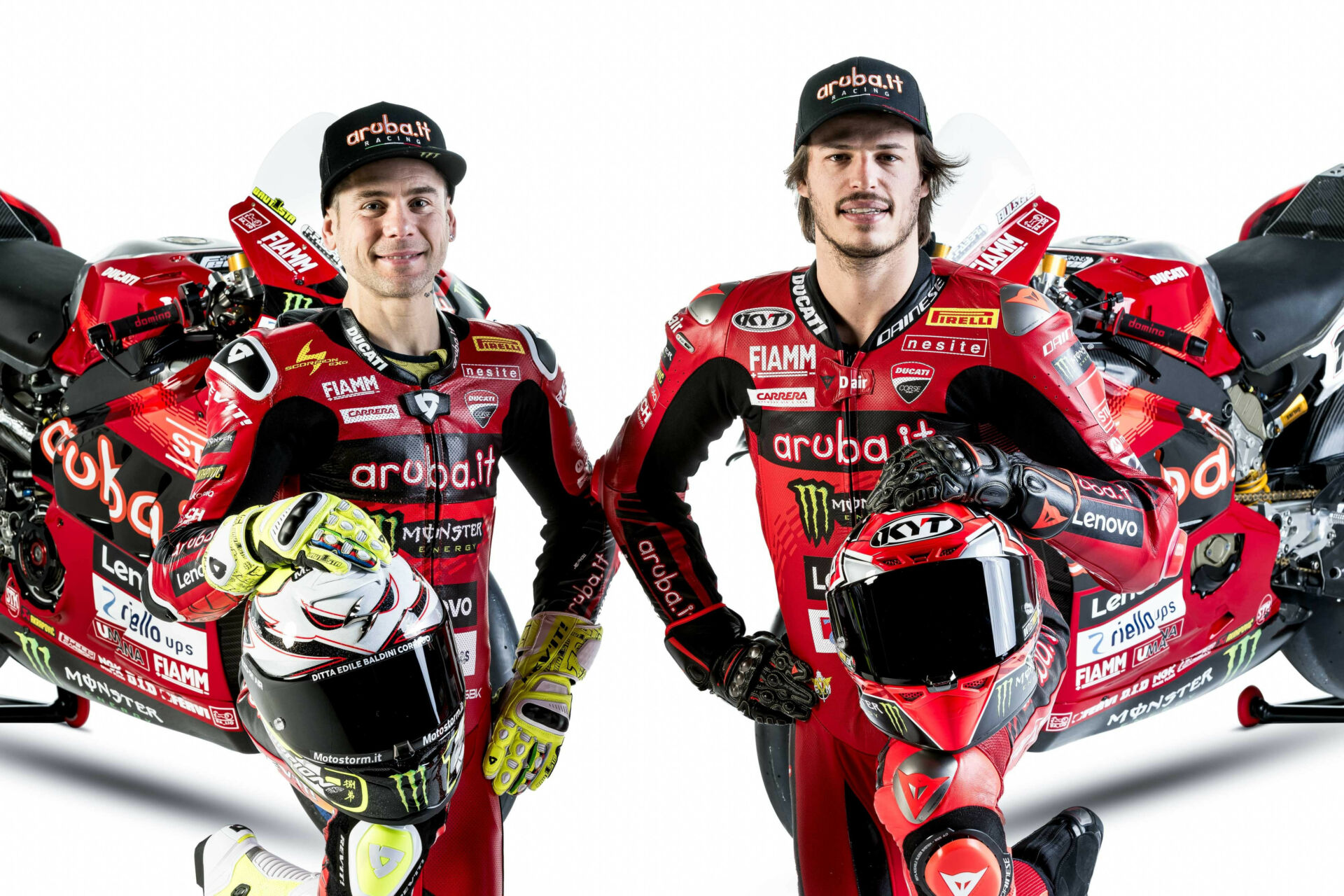 Two-time and defending Superbike World Champion Alvaro Bautista (left) and his teammate Nicolo Bulega (right). Photo courtesy Ducati.