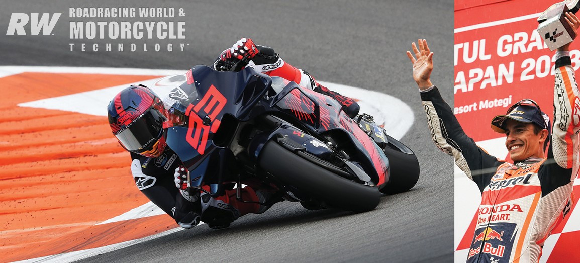 Marc Márquez (93) riding an unbranded Gresini Ducati during post-season testing at Valencia. Red Bull photo.