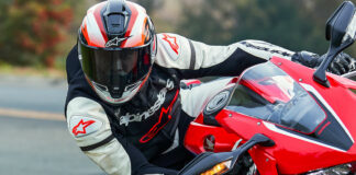 Alpinestars has released its new Supertech R-10 road racing helmet. Photo courtesy Alpinestars.