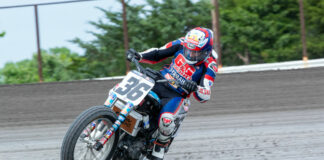 Kolby Carlile (36) during practice at the Dallas Half-Mile in 2023. Photo by Tim Lester, courtesy AFT.