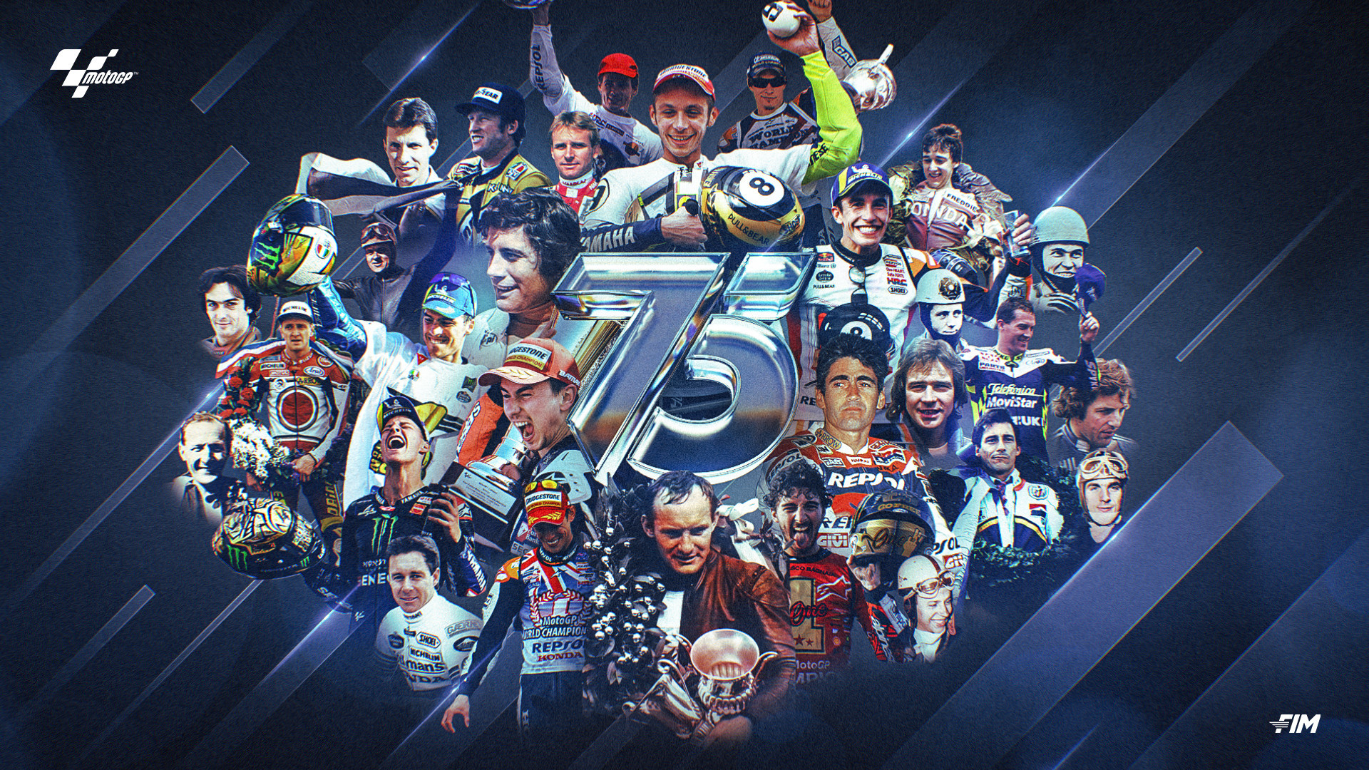 MotoGP will be celebrating its 75th anniversary and various milestones throughout 2024. Image courtesy Dorna.