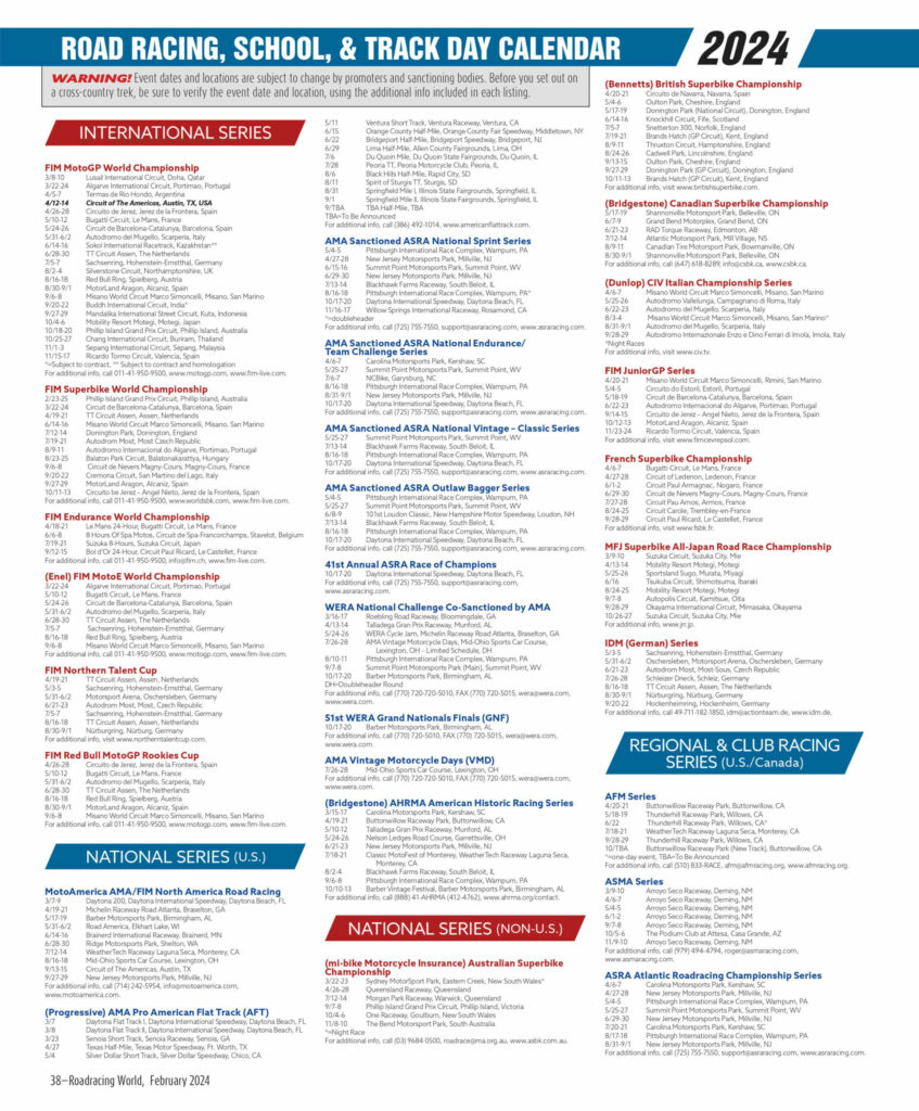 Events 2 - Roadracing World Magazine | Motorcycle Riding, Racing & Tech ...