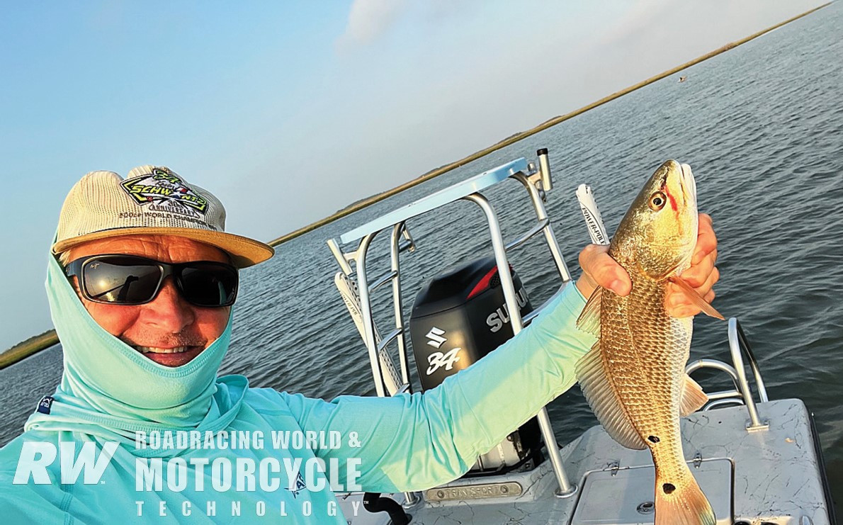 When Kevin Schwantz is at his home on the Gulf Coast, he is likely to be fishing. Photo courtesy 34.