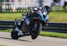 Cam Beaubier on his Tytlers Cycle Racing BMW M 1000 RR at Pittsburgh Race Complex in 2023, shortly before his season ended. Photo by Brian J. Nelson.