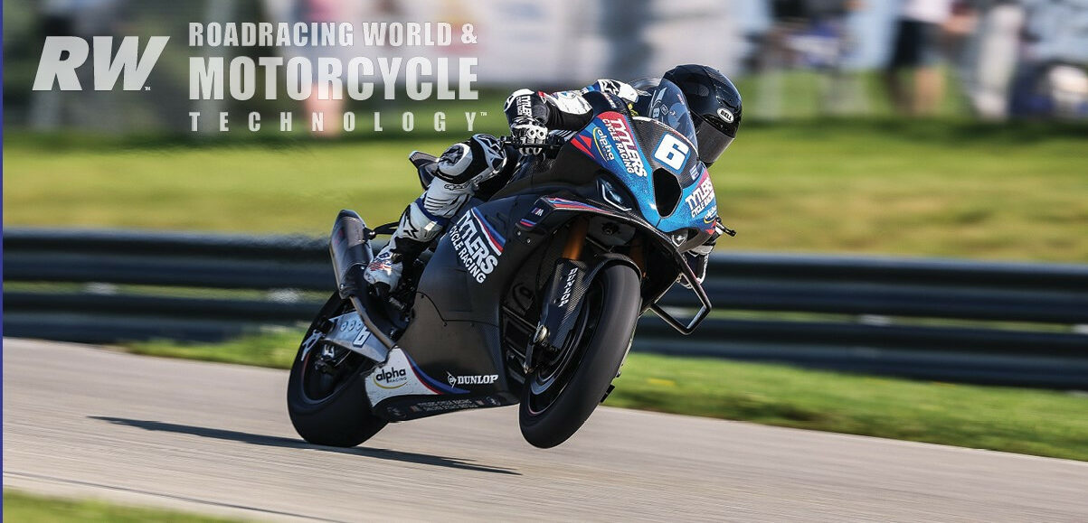 Cam Beaubier on his Tytlers Cycle Racing BMW M 1000 RR at Pittsburgh Race Complex in 2023, shortly before his season ended. Photo by Brian J. Nelson.