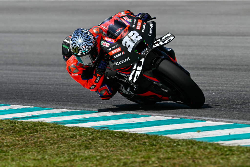 Aprilia test rider Lorenzo Savadori (32). Photo courtesy Dorna.