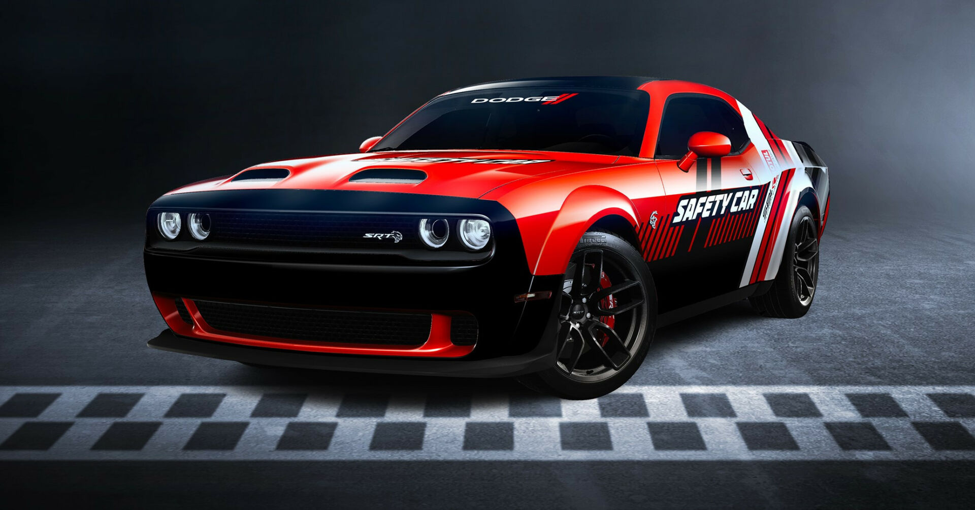 The Dodge Challenger SRT is the new Official Safety Car of the FIM Superbike World Championship. Image courtesy Dorna.