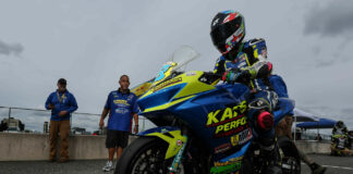Elisa Gendron-Belen at a MotoAmerica event in 2023. Photo by Brian J. Nelson.