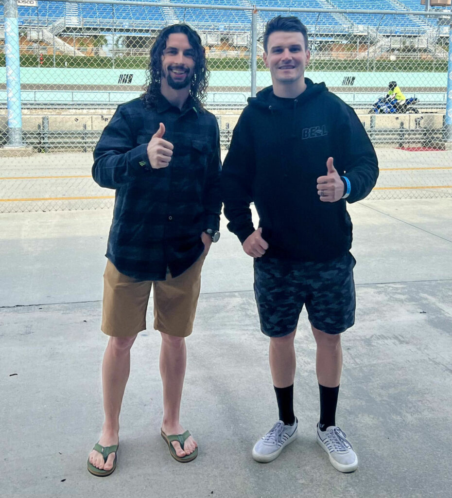 JD Beach (left) and Cameron Beaubier (right), as seen Friday at Homestead-Miami Speedway. Photo by Steve Guanche.