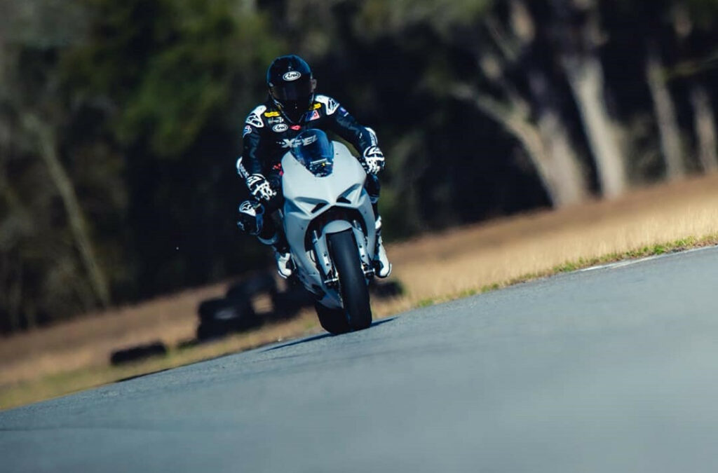 PJ Jacobsen during the Rahal Ducati Moto test at Jennings GP, in Florida. Photo courtesy Rahal Ducati Moto.