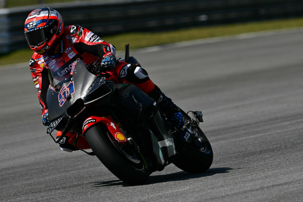 Michele Pirro (51) on his Ducati Desmosedici prototype. Photo courtesy Dorna.