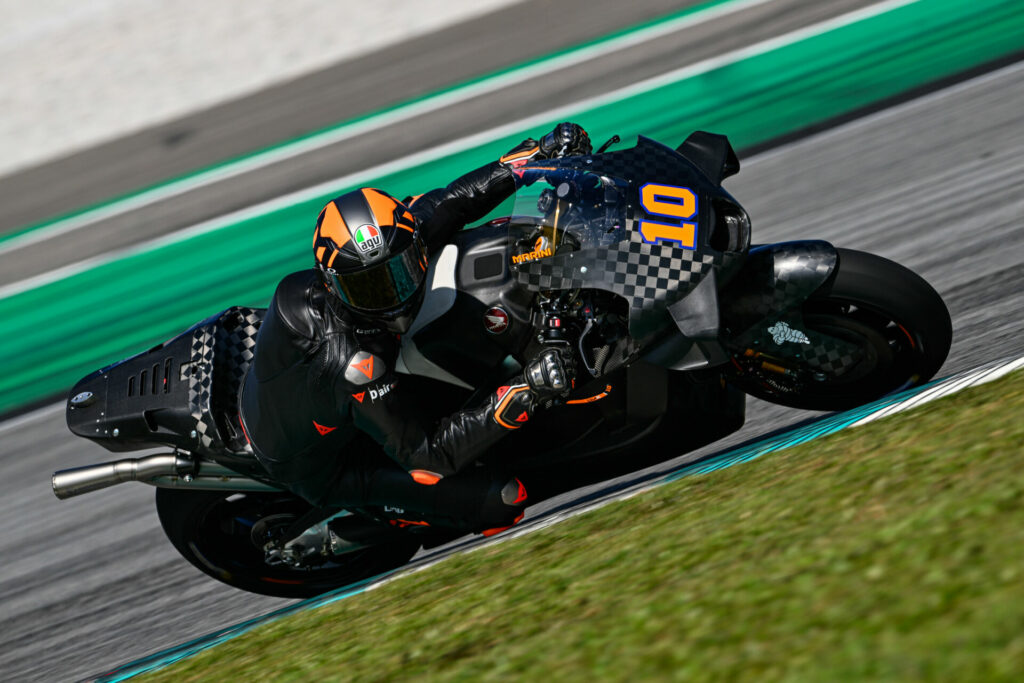 Luca Marini (10) on his new Honda RC213V. Photo courtesy Dorna.