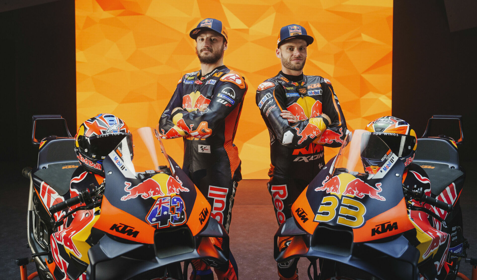 Jack Miller (left) and Brad Binder (right). Photo by Philip Platzer, courtesy Red Bull KTM Factory Racing.
