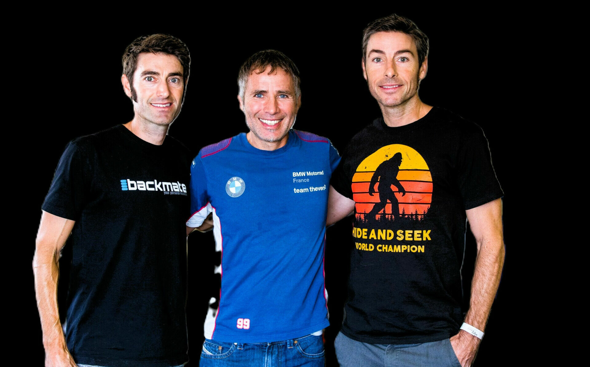 Fastrack Riders owner Imad Samhat (center) with Eric Bostrom (left) and Ben Bostrom (right). Photo courtesy Fastrack Riders.