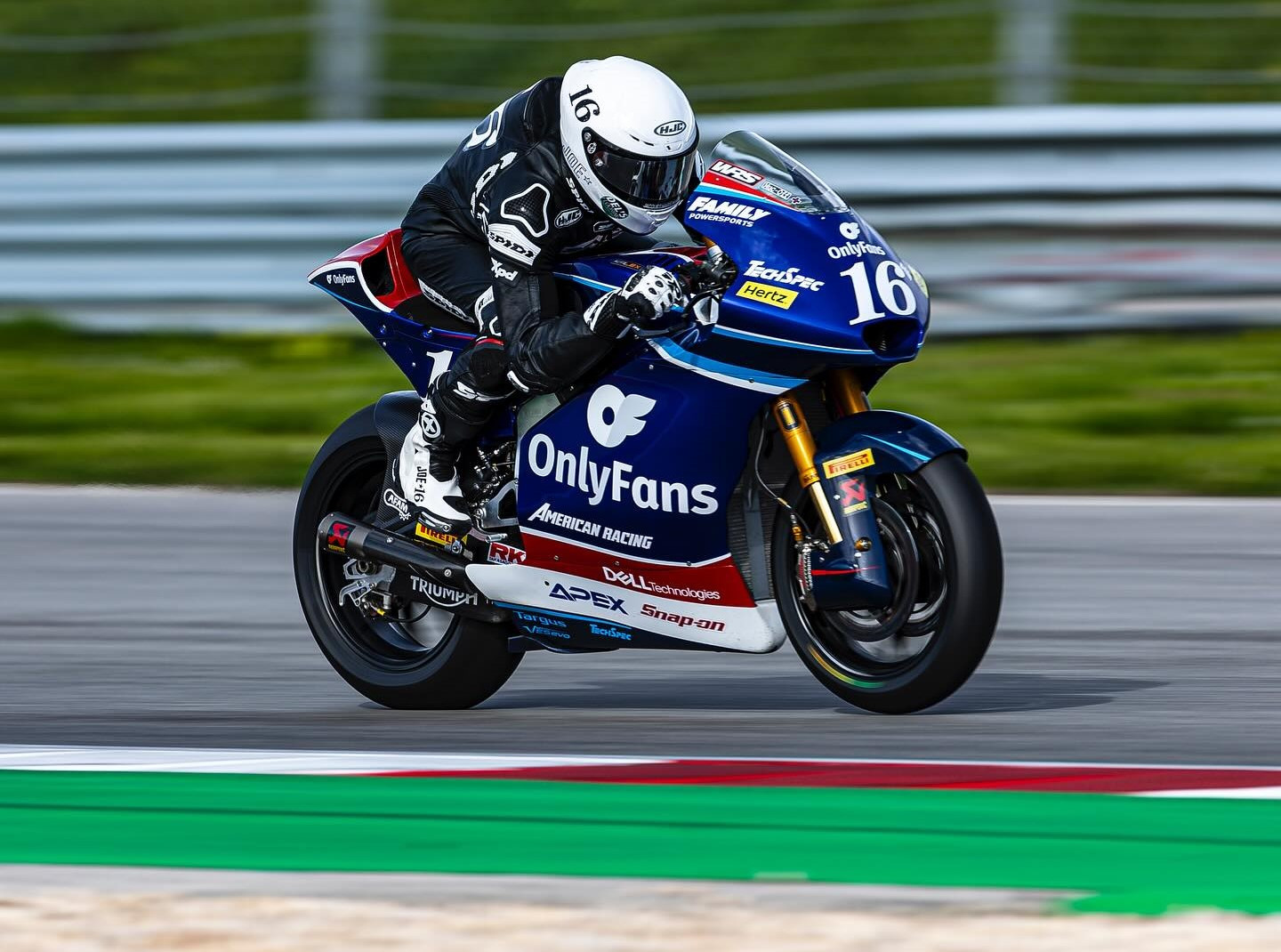 American Moto2 racer Joe Roberts (16), as seen during a recent unofficial test at Algarve International Circuit, in Portugal. Photo courtesy American Racing Team.