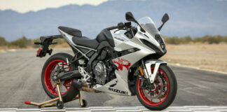 A 2024-model Suzuki GSX-8R. Photo by Kevin Wing, courtesy Suzuki Motor USA, LLC.