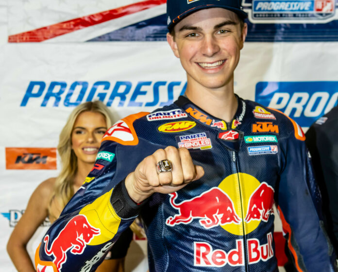 Kody Kopp with his custom Thom Duma Fine Jewelers ring, memorializing one of his AFT Singles Championships. Photo by Tim Lester, courtesy AFT.