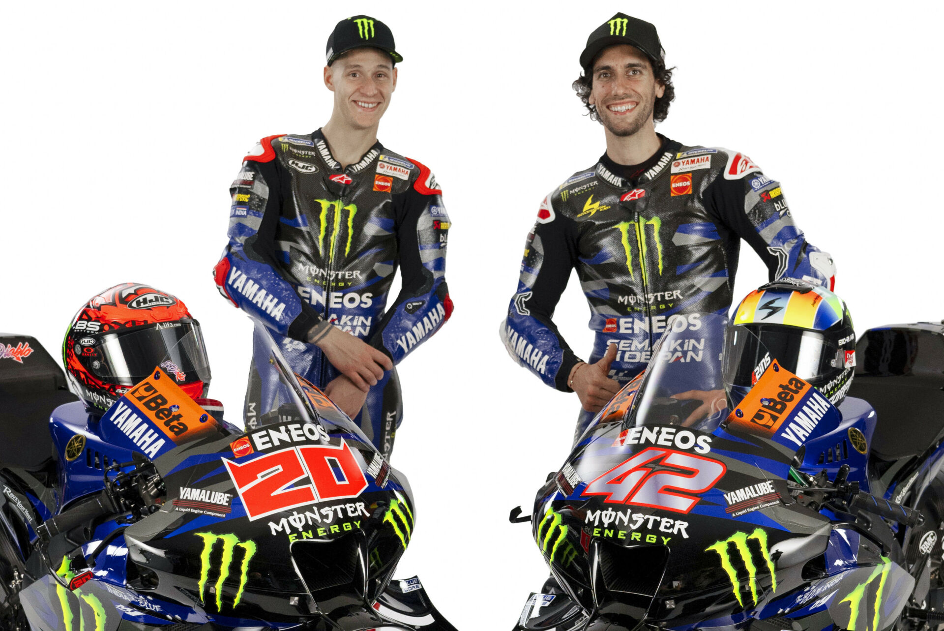 Monster Energy Yamaha MotoGP riders Fabio Quartararo (left) and Alex Rins (right). Photo courtesy Monster Energy Yamaha.