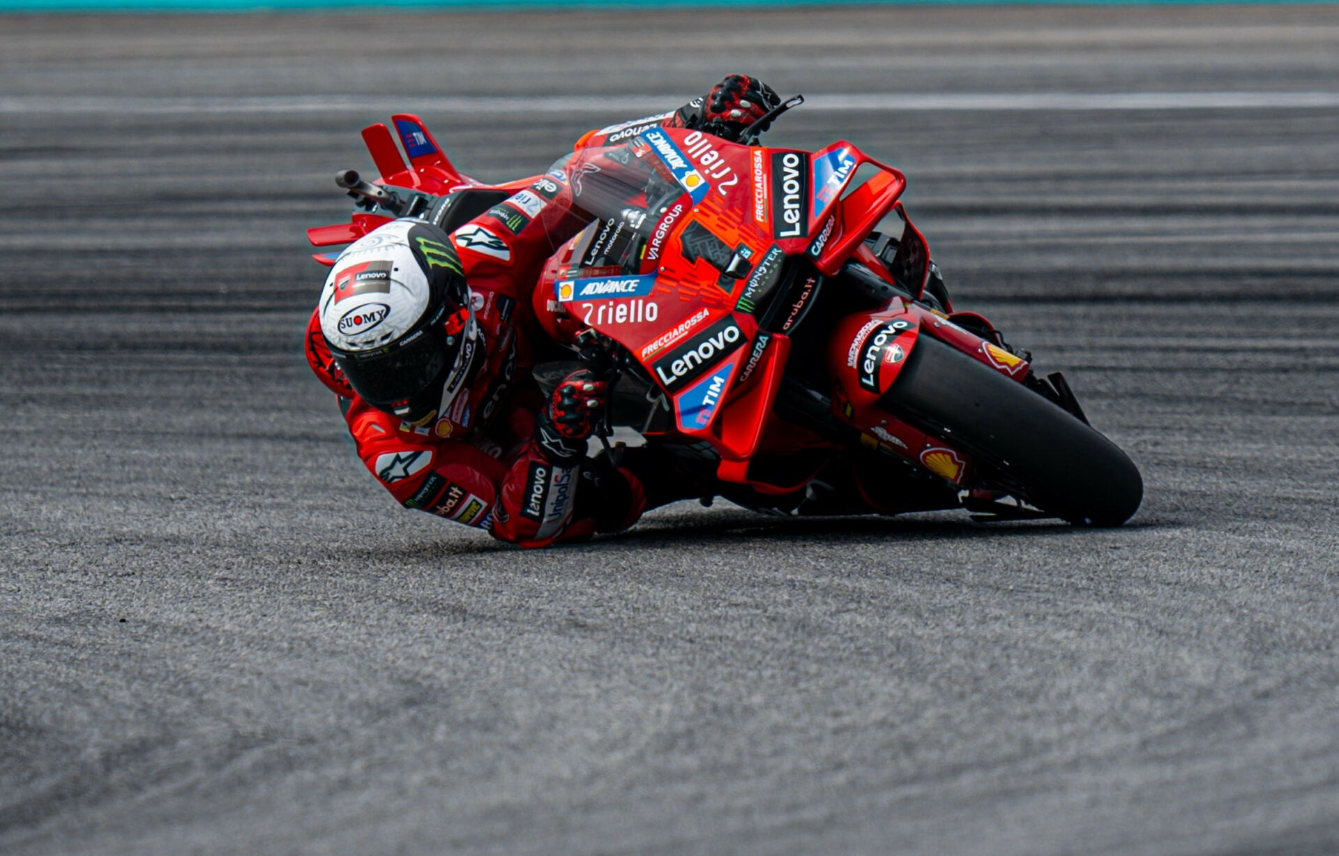 Two-time and defending MotoGP World Champion Francesco Bagnaia (1) was quickest during testing at Sepang. Photo courtesy Ducati.