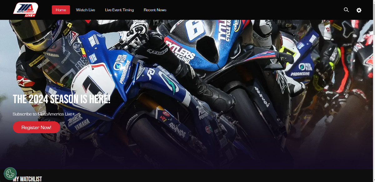 MotoAmerica Live+, MotoAmerica's live streaming and on-demand service, has undergone major upgrades for 2024 and beyond. Image courtesy MotoAmerica.