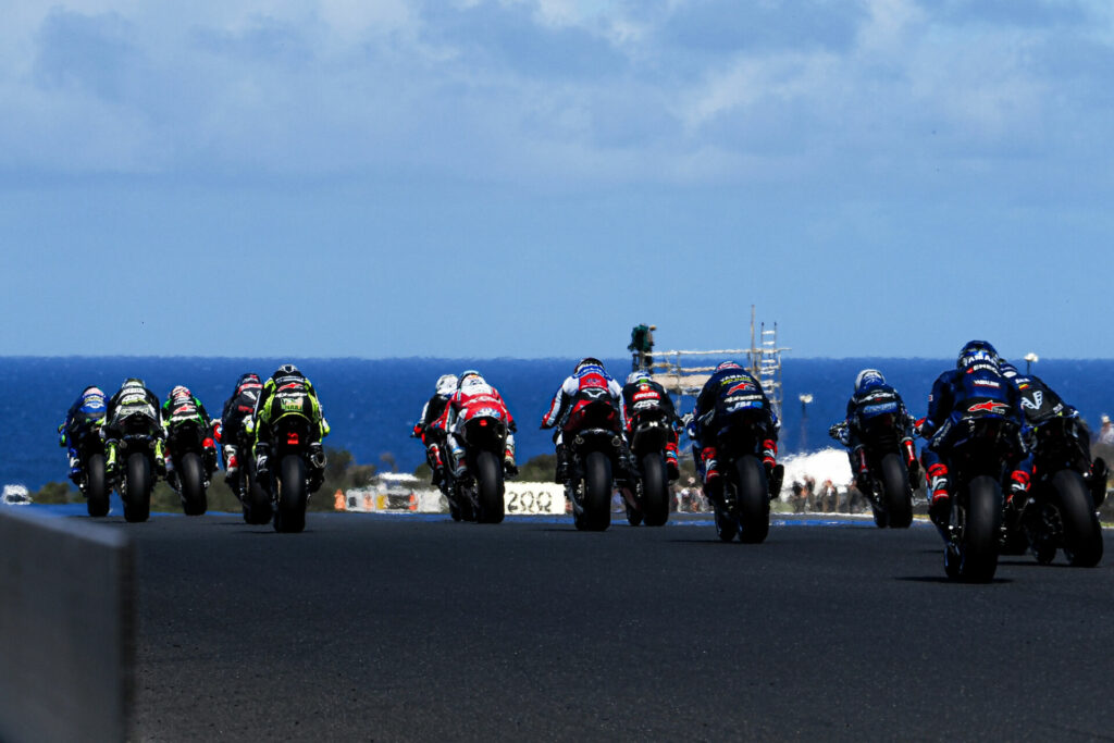 Action from a previous World Supersport race at Phillip Island. Photo courtesy Dorna.
