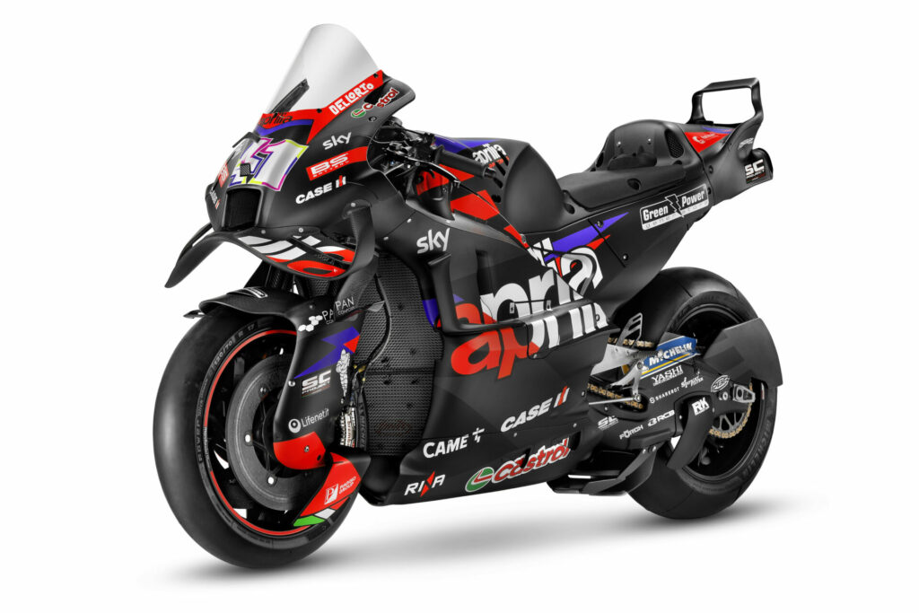 An Aprilia RS-GP24 MotoGP racebike. Photo courtesy Aprilia.