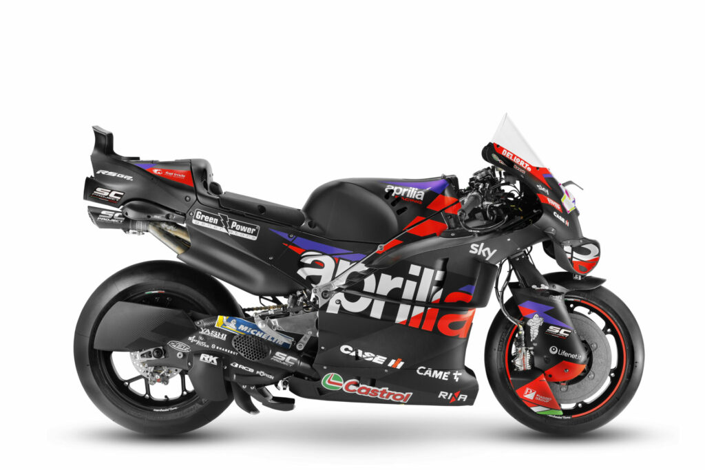 An Aprilia RS-GP24 MotoGP racebike. Photo courtesy Aprilia.