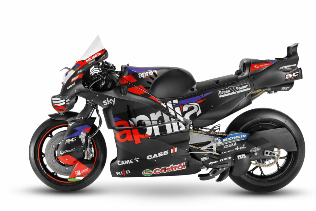 An Aprilia RS-GP24 MotoGP racebike. Photo courtesy Aprilia.