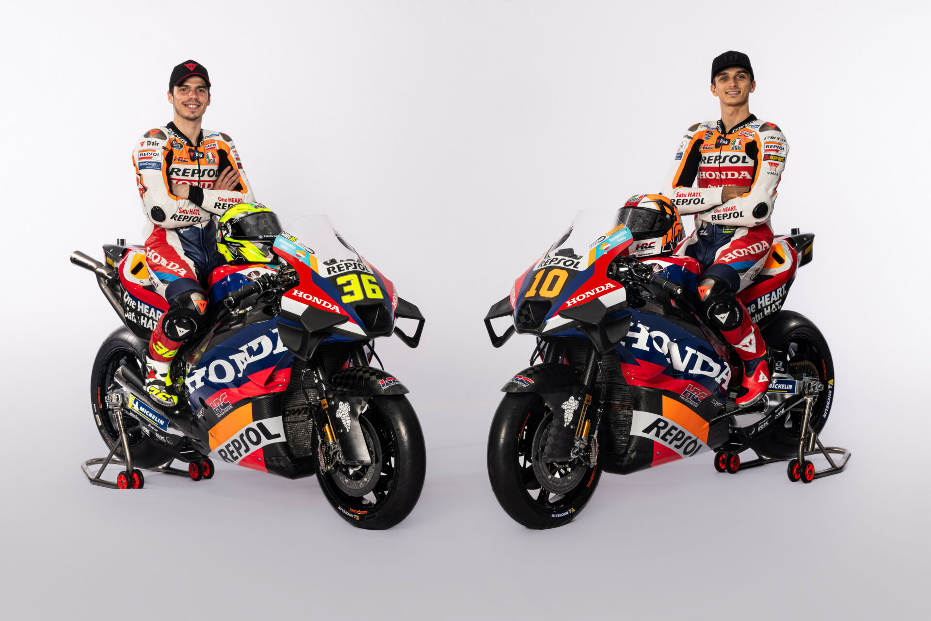 Repsol Honda's 2024 MotoGP riders Joan Mir (left) and Luca Marini (right). Photo courtesy Repsol Honda.